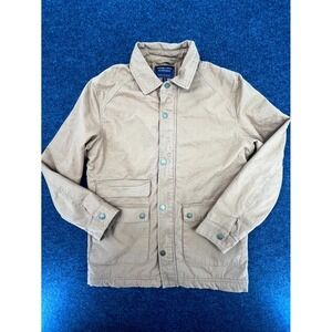 Nickel & Iron Work Jacket Mens S Tan Canvas Aztec Fleece Lined‎ Coat Snap Front